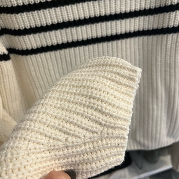 H&M Knit Stripes Sweater with Gold Button Detail, XS - Picture 4 of 5